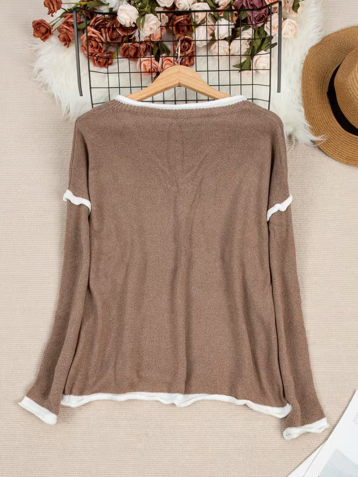 Ginny - Jersey Informal De Manga Larga y Cuello En V