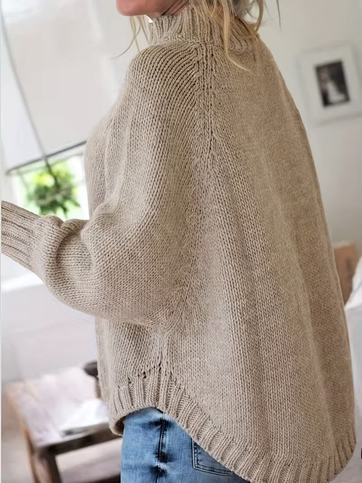 Edeltraut - Jersey de Cuello Alto Con Mangas de Murciélago