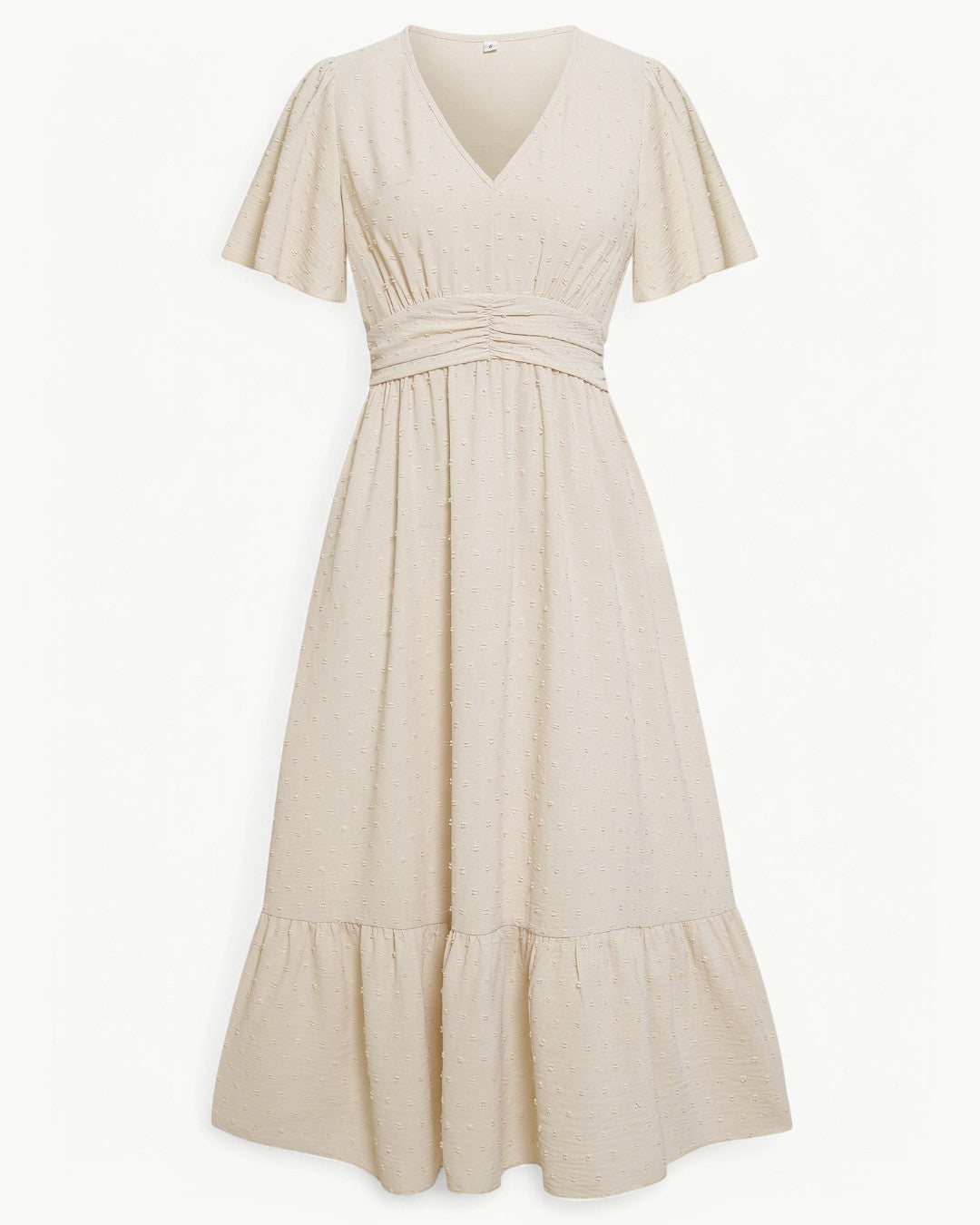 Rameena - Elegante Vestido Con Cuello En V Y Manga Corta