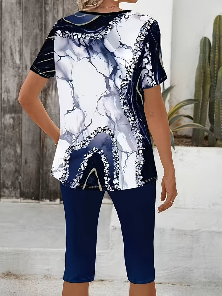 Merena - Conjunto Elástico De Dos Piezas Estampado