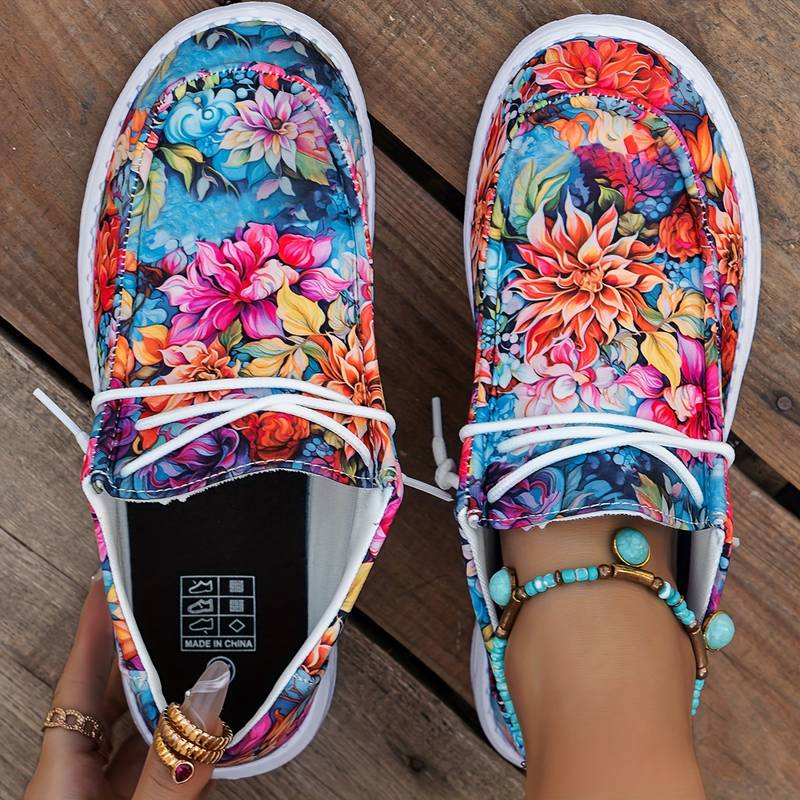 Meiriya - Zapatillas Informales Con Estampado Floral Grande