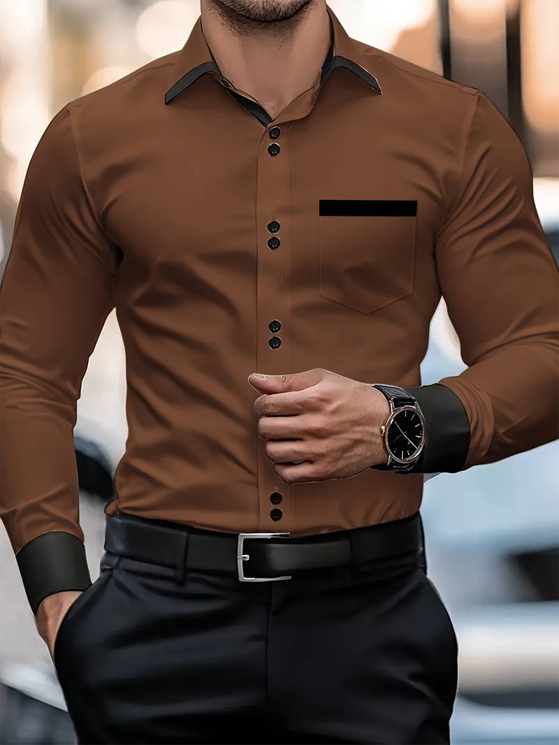 Shoval - Elegante Camisa De Manga Larga Con Botones