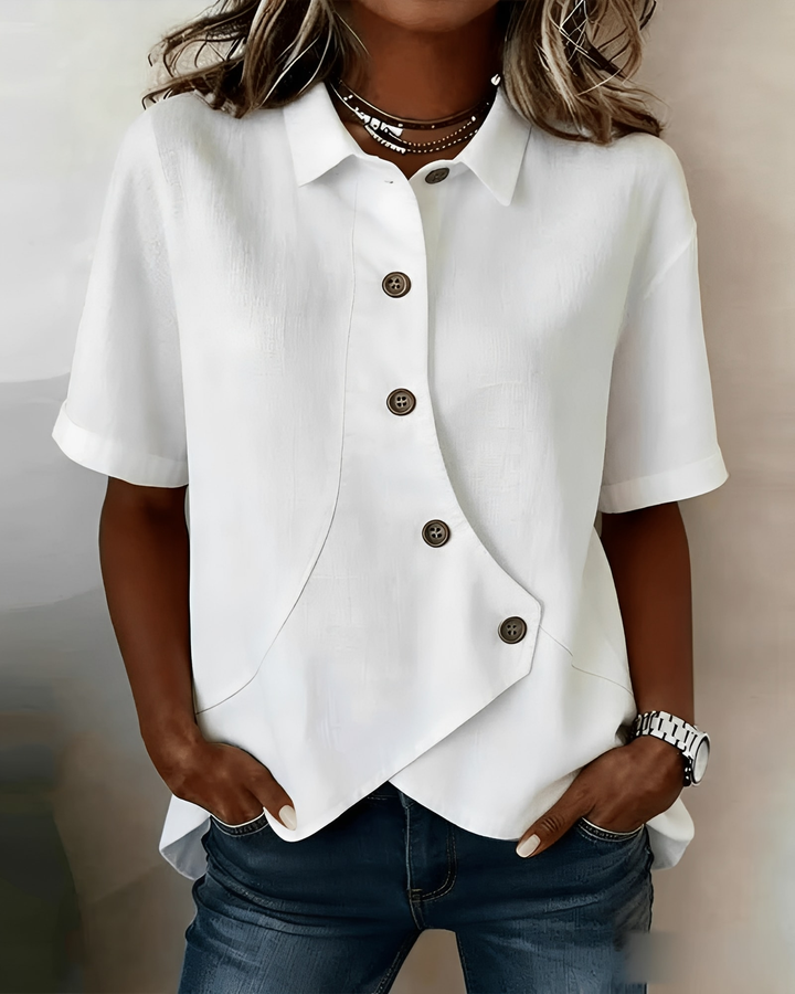 Thabata - Blusa Elegante De Manga Corta