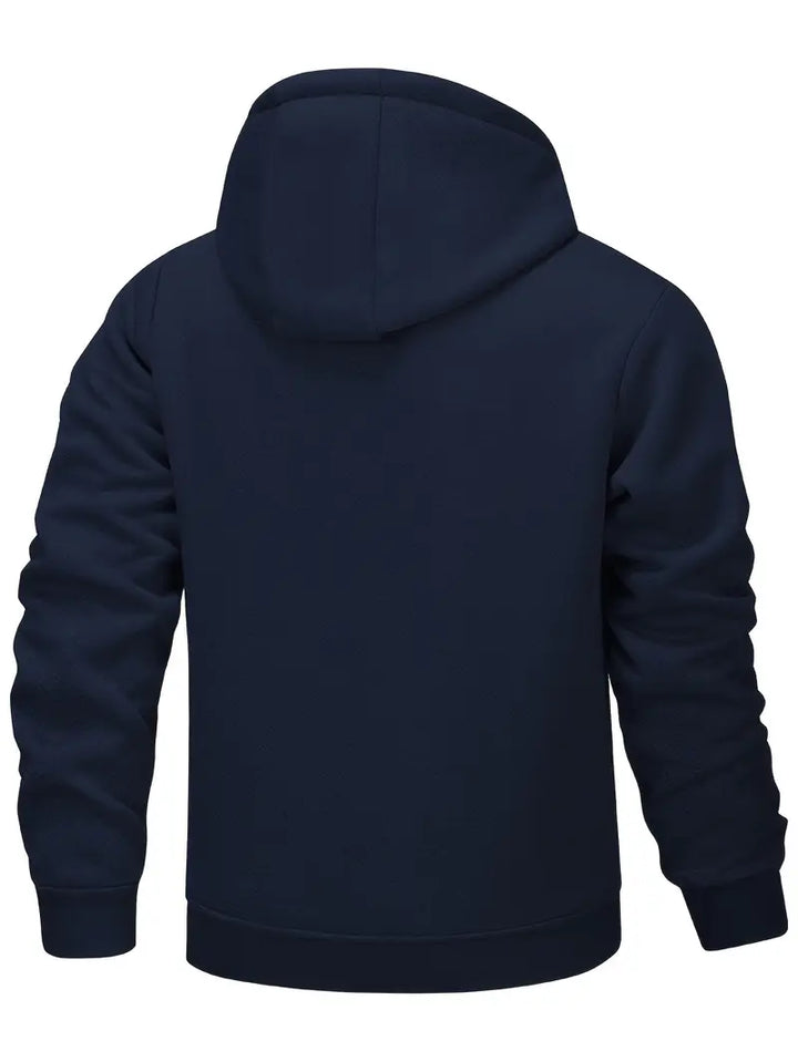 Helge - Sudadera Con Capucha y Cremallera De Manga Larga Informal