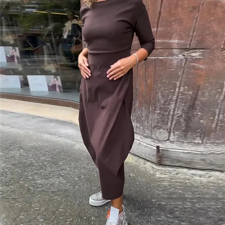 Vionel - Vestido De Poliéster De Manga Larga Con Bolsillos