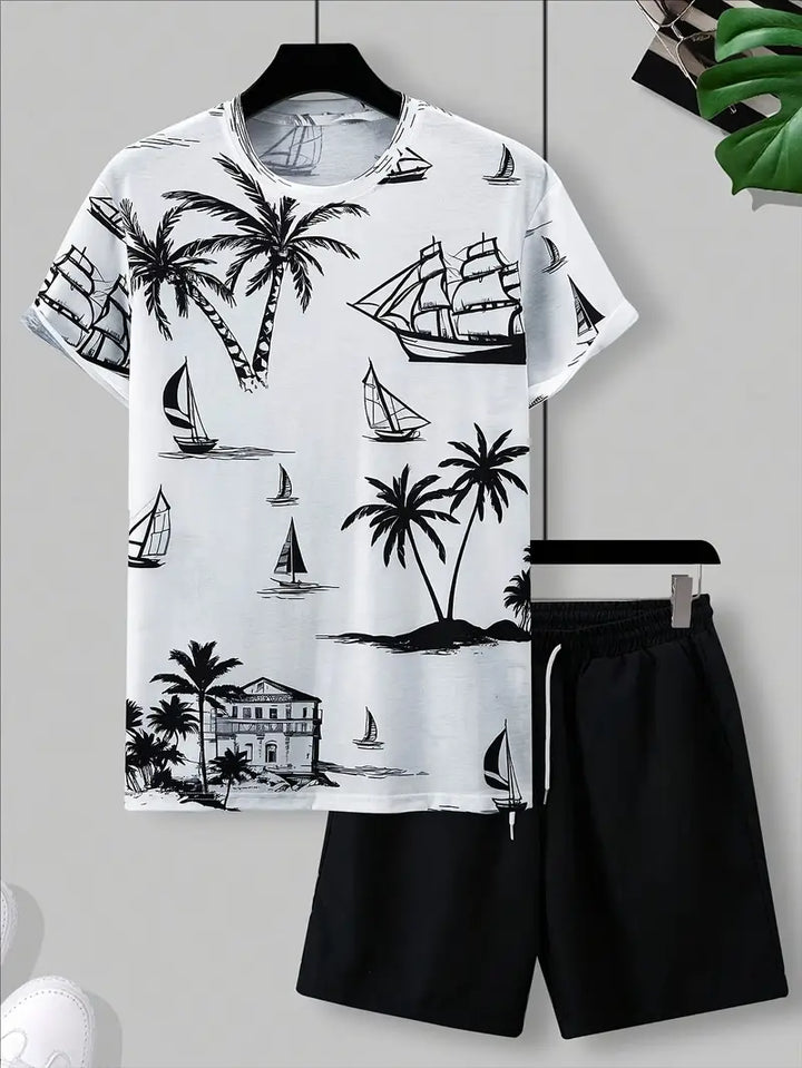 Barea - Elegante Verano Dos Piezas Impreso Set