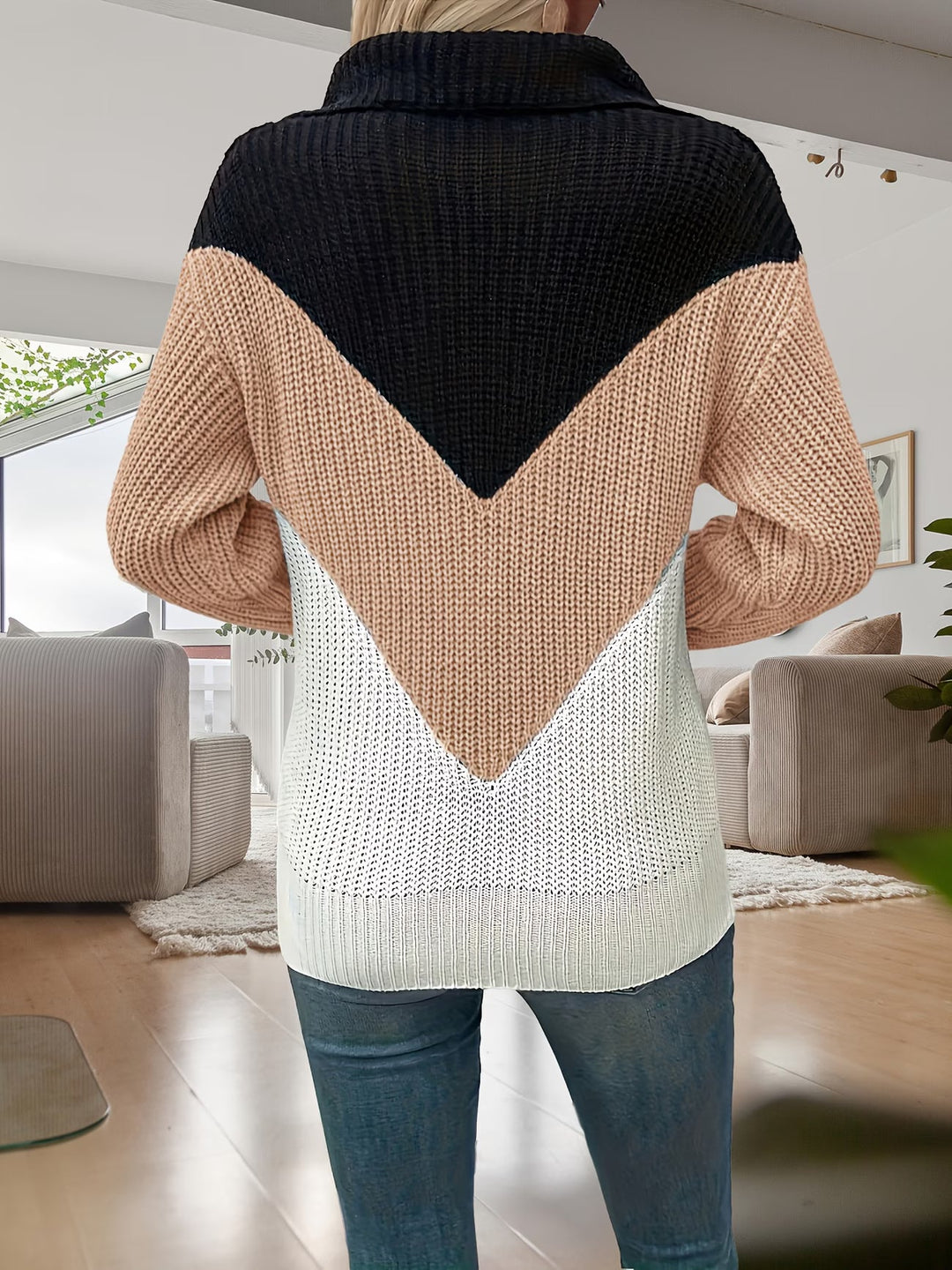 Fagina - Elegante Jersey De Punto Con Media Cremallera