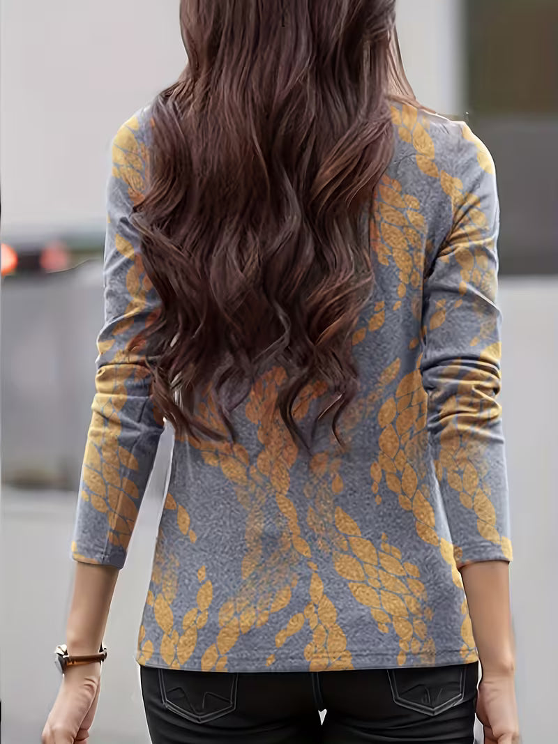 Zinie - Top De Cuello Alto Con Estampado Floral