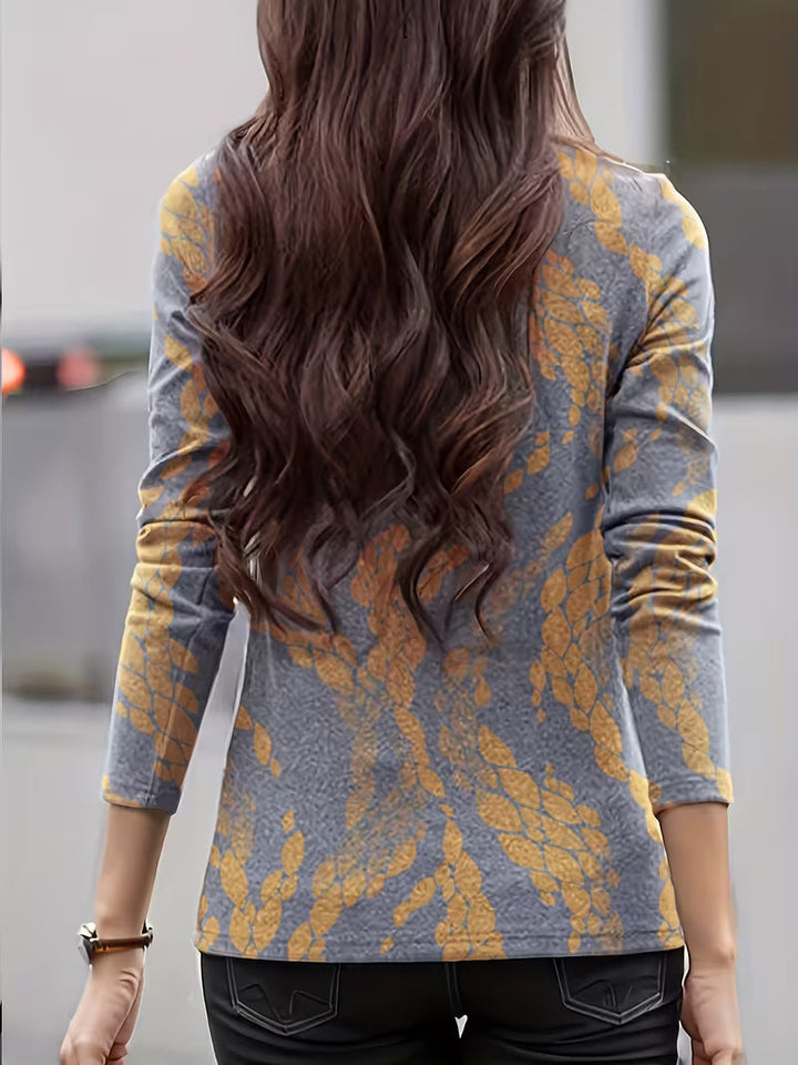 Zinie - Top De Cuello Alto Con Estampado Floral