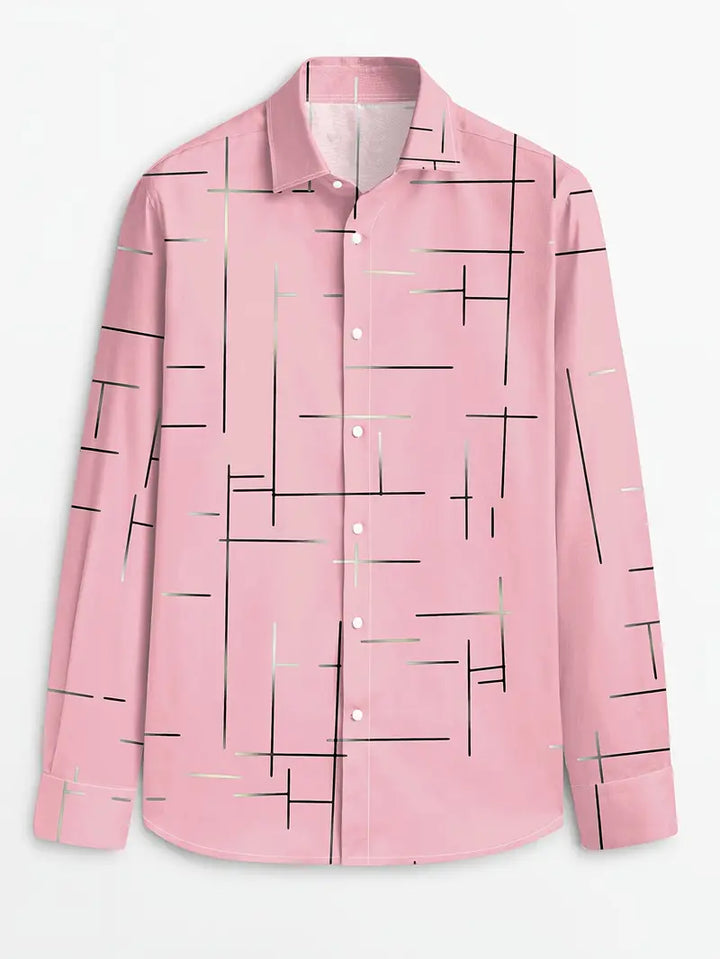 Nerio - Camisa De Manga Larga Con Estampado Geométrico