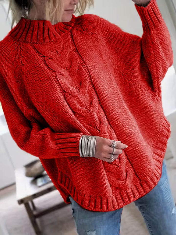 Edeltraut - Jersey de Cuello Alto Con Mangas de Murciélago