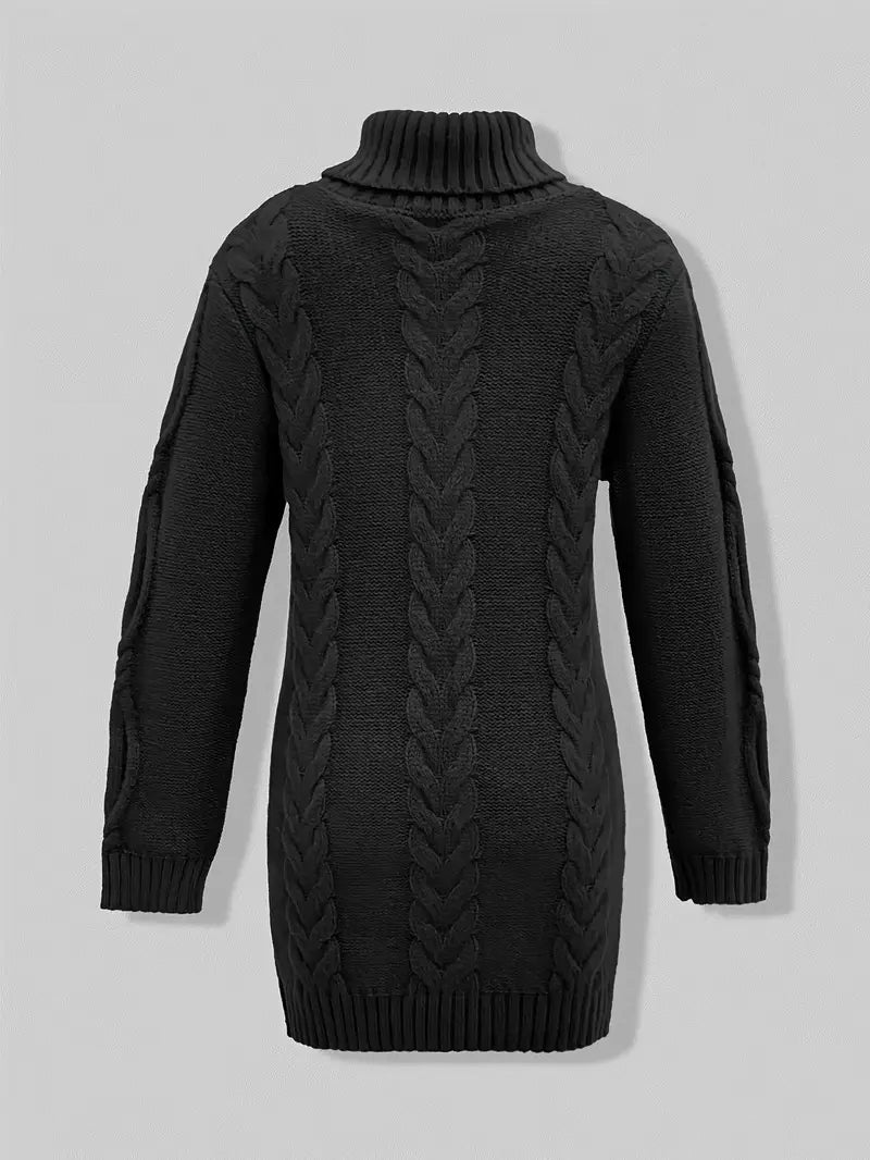 Narda - Cable Grueso De Punto Cuello Alto Vestido