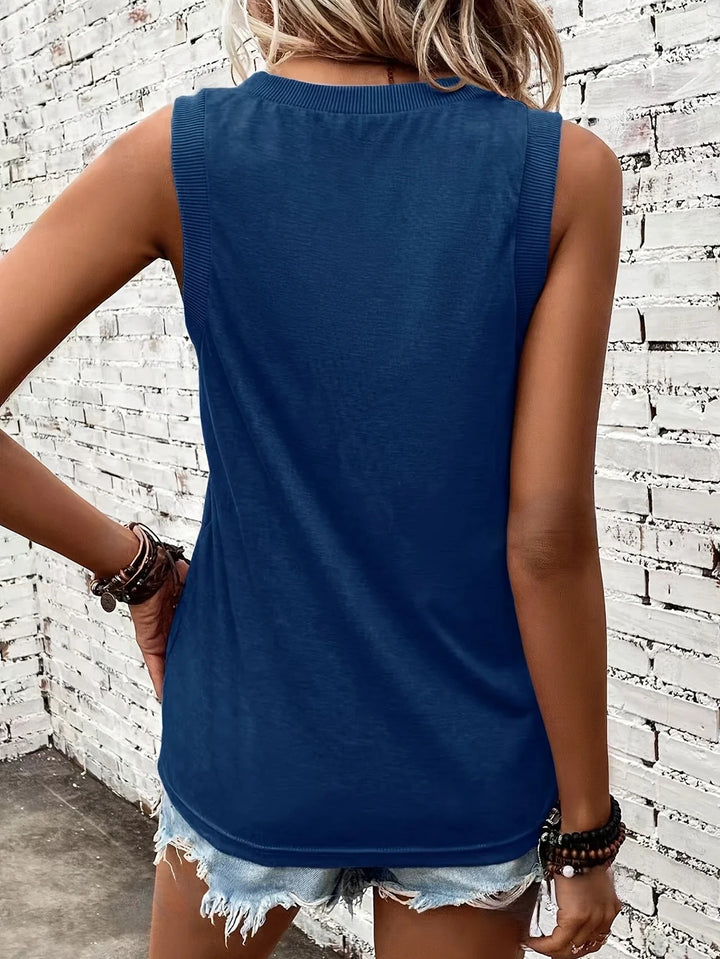 Analia - Top Transpirable Con Cuello En V Y Sin Mangas