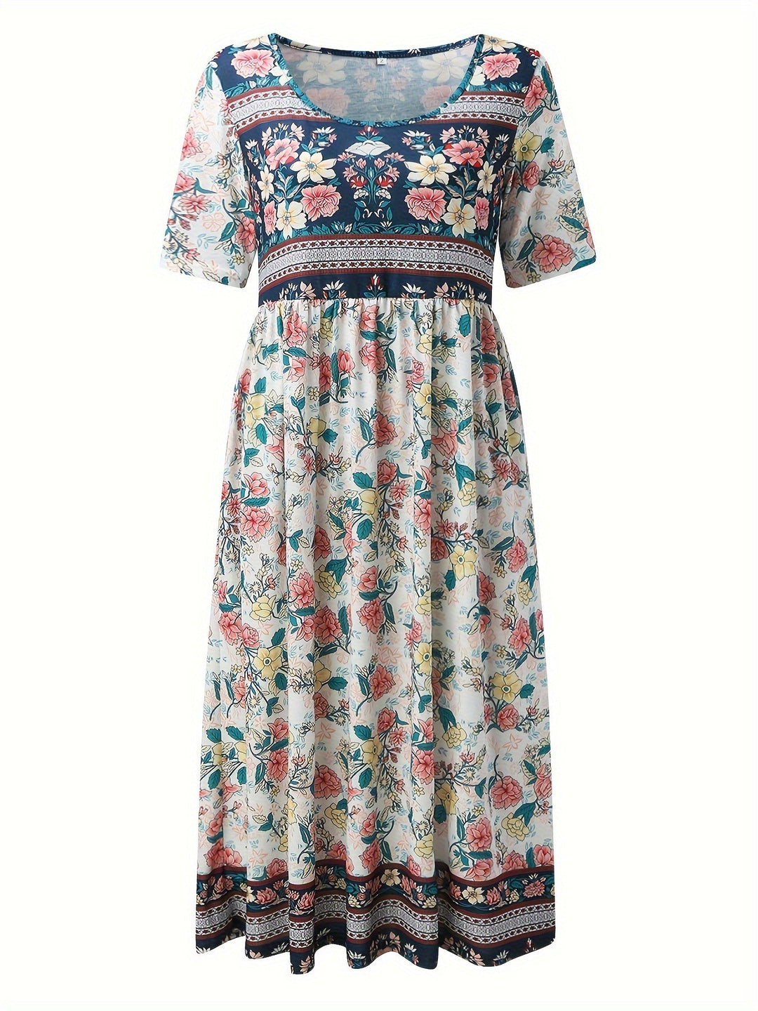 Jeeni - Vestido De Manga Corta Con Estampado Floral
