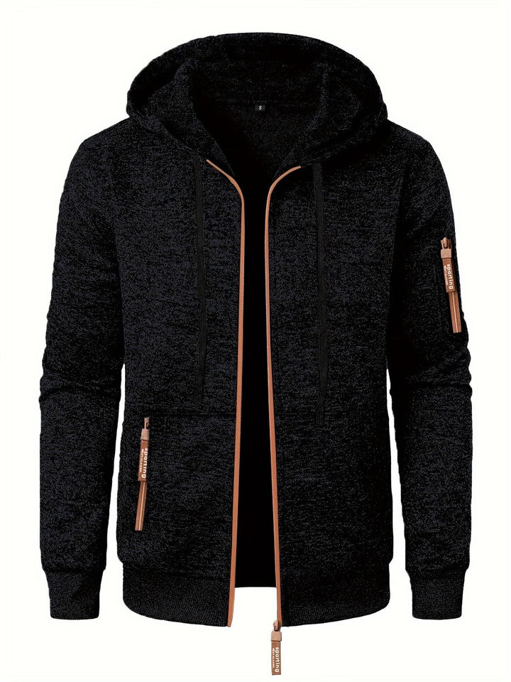 Ewen - Manga Larga Con Cremallera Sudadera Con Capucha