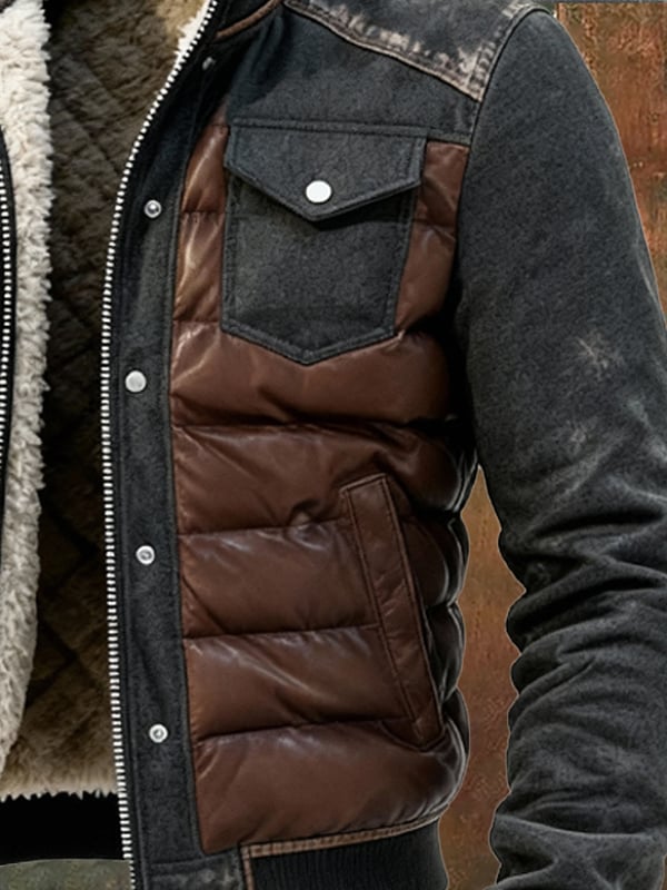 Esposito - Chaqueta Retro Acolchada De Patchwork Para Exterior Con Cremallera