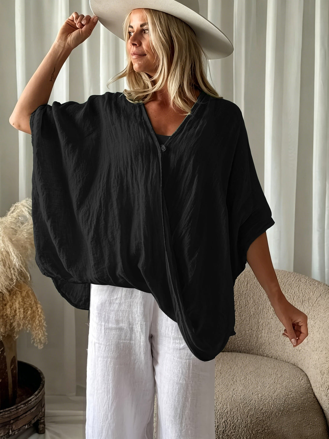Winnie - Blusa De Estilo Bohemio Con Mangas Holgadas