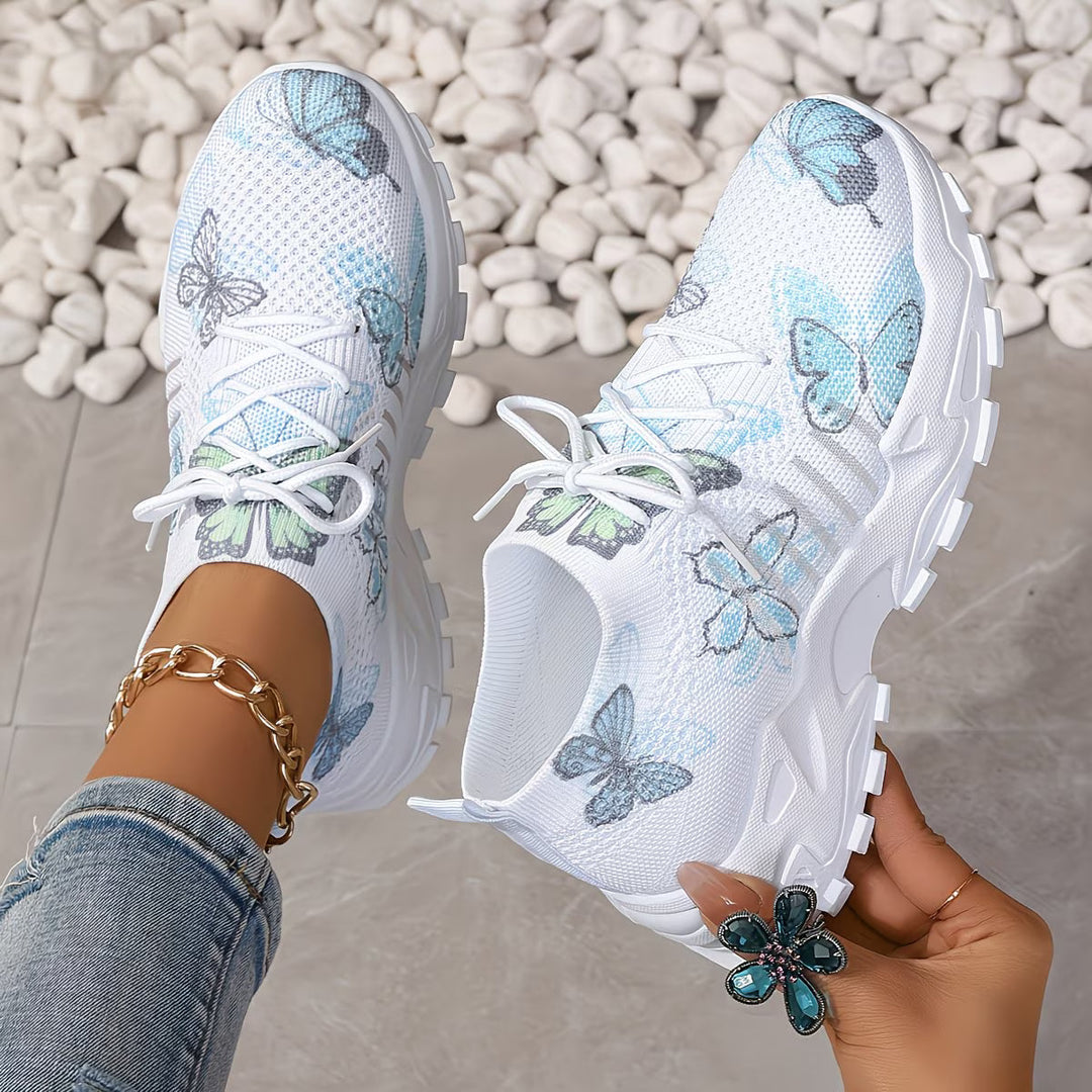 Destinee - Estampado De Mariposas Zapatillas Con Cordones