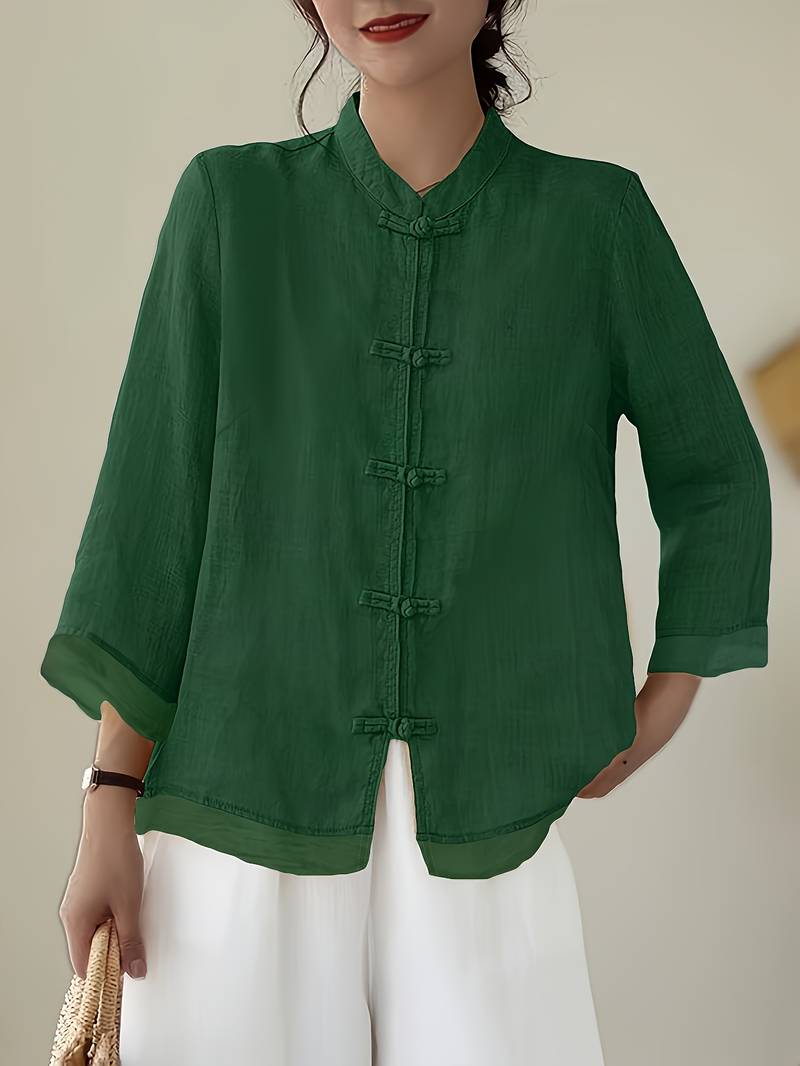 Sigal - Camisa Vintage Holgada Con Diseño de Patchwork