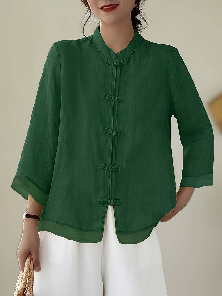 Sigal - Camisa Vintage Holgada Con Diseño de Patchwork