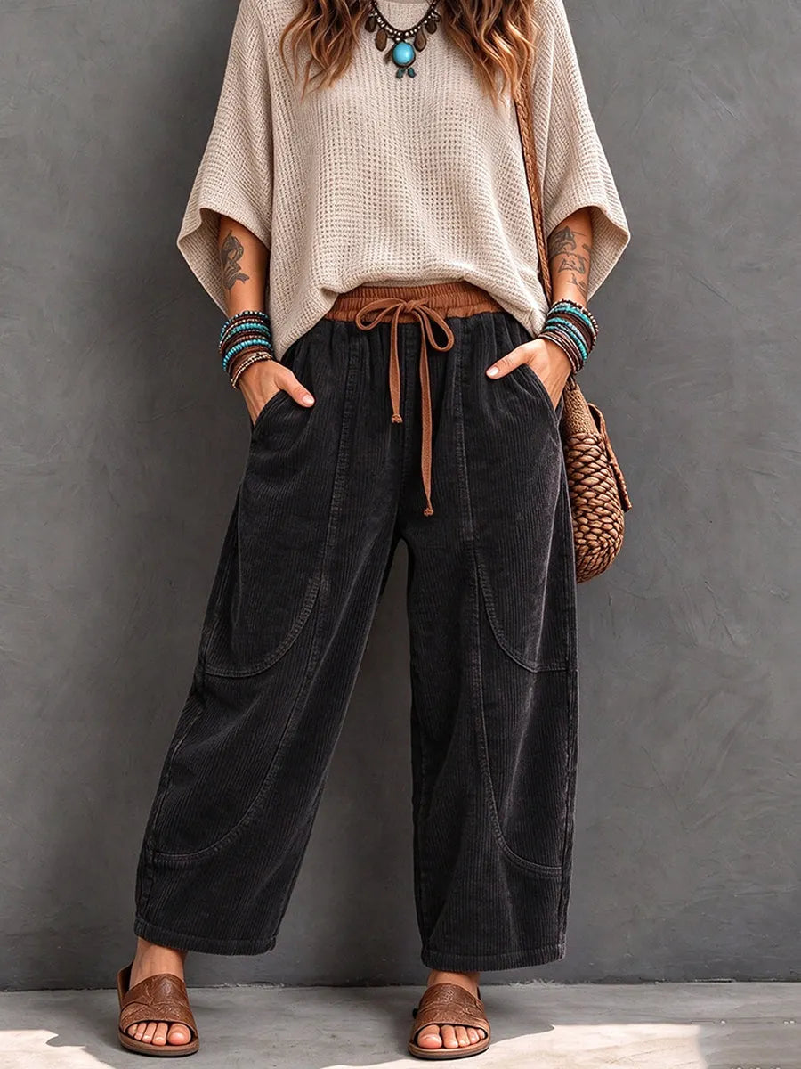 Karisma - Pantalones Informales De Pana Con Cintura Elástica