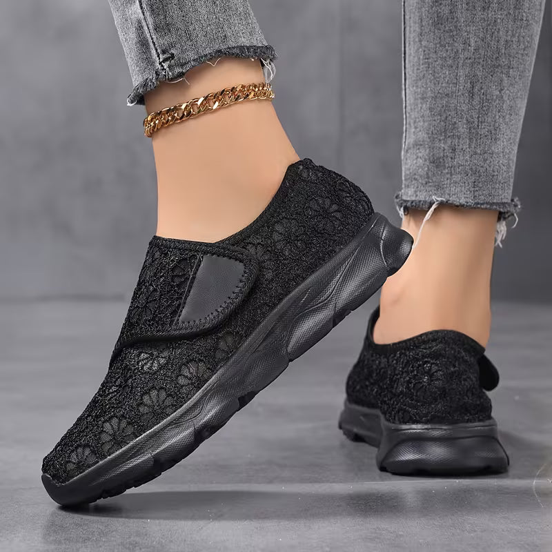 Sabyne - Zapatillas Deportivas de Encaje Floral Con Cierre de Velcro