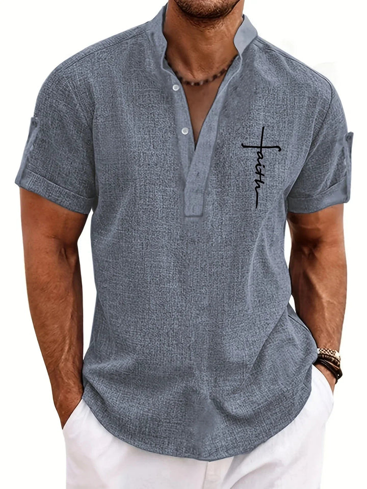 Samuelson -  Elegante Camisa De Manga Corta Con Cuello