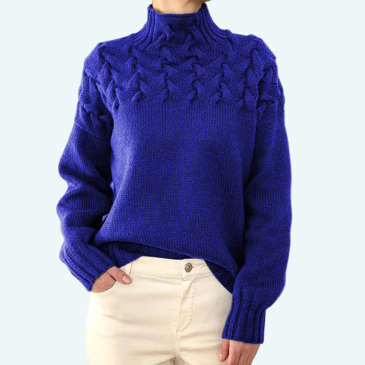 Farrah - Elegante Jersey De Cuello Alto De Punto