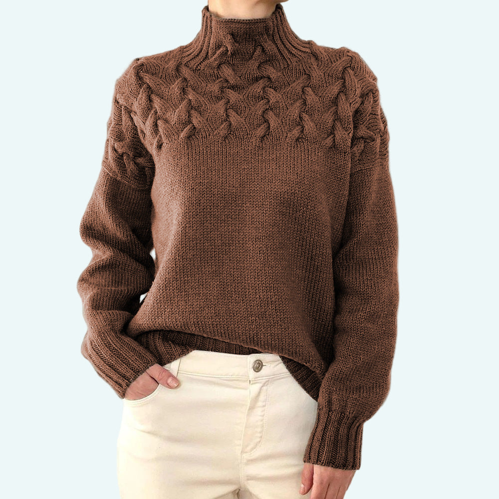 Farrah - Elegante Jersey De Cuello Alto De Punto
