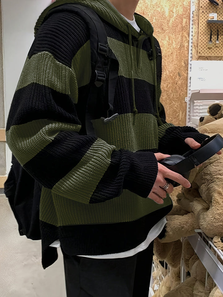 Tenzin - Con Capucha De Punto a Rayas Oversize