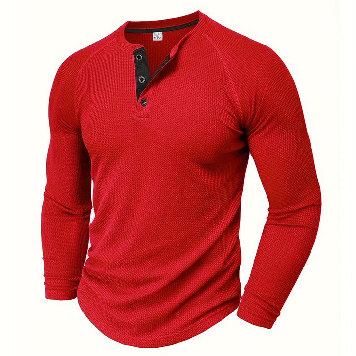 Jarik - Camiseta Henley De Manga Larga Con Textura