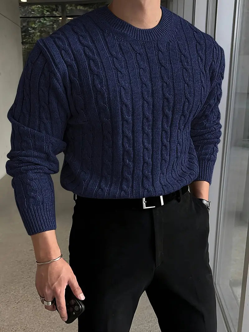 Mergim - Jersey De Manga Larga De Punto Informal