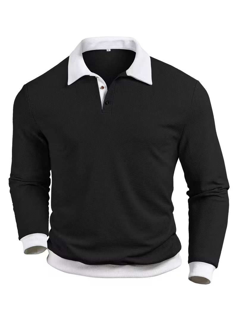 Gennady - Camisa De Punto Gofre Texturizado Con Cuello En Contraste