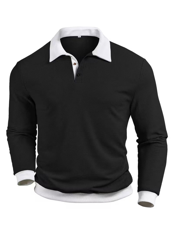 Gennady - Camisa De Punto Gofre Texturizado Con Cuello En Contraste