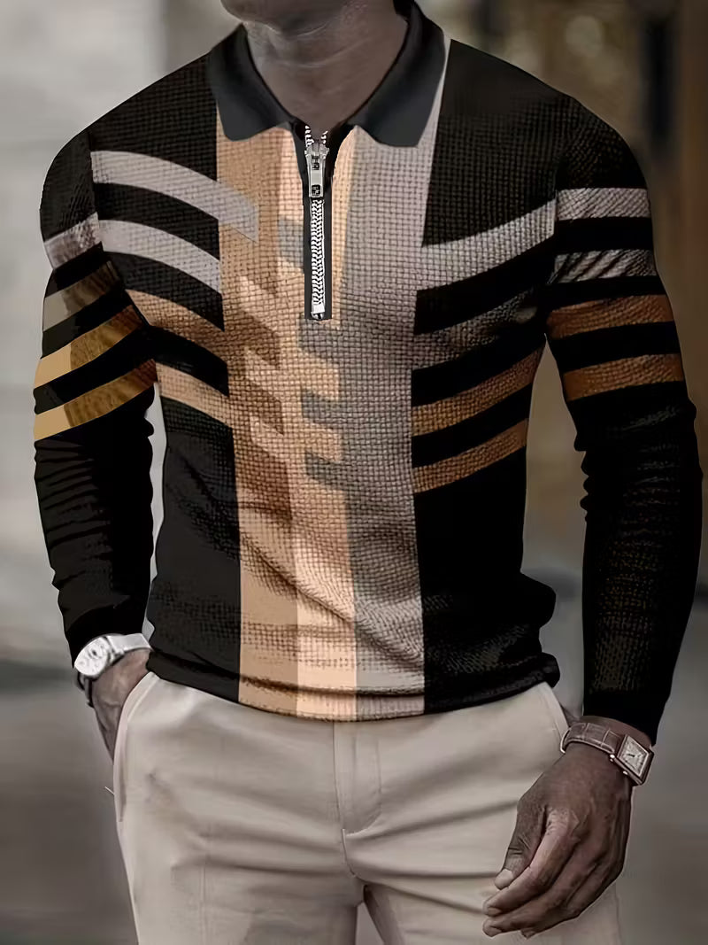 Thomson - Camisa De Manga Larga Con Media Cremallera