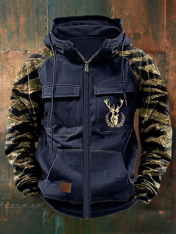 Jernard - Sudadera Con Capucha y Cremallera Con Múltiples Bolsillos