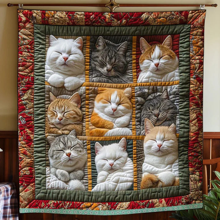 CozyCats - Manta con Estampado de Gatos Reales Durmiendo