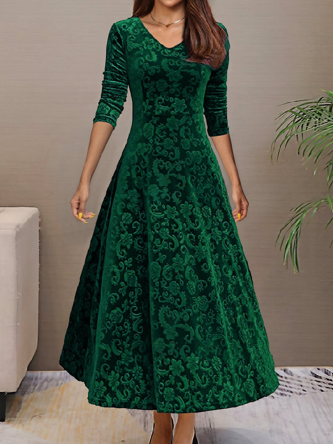 Eluned - Elegante Vestido De Fiesta De Terciopelo