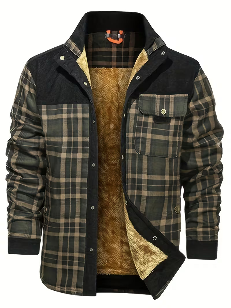 Kerrik - Chaqueta a Cuadros Con Solapas Y Forro De Felpa