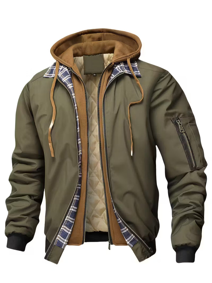 Sylvain - Chaqueta Con Capucha y Cremallera Estilo Fuerza Aérea