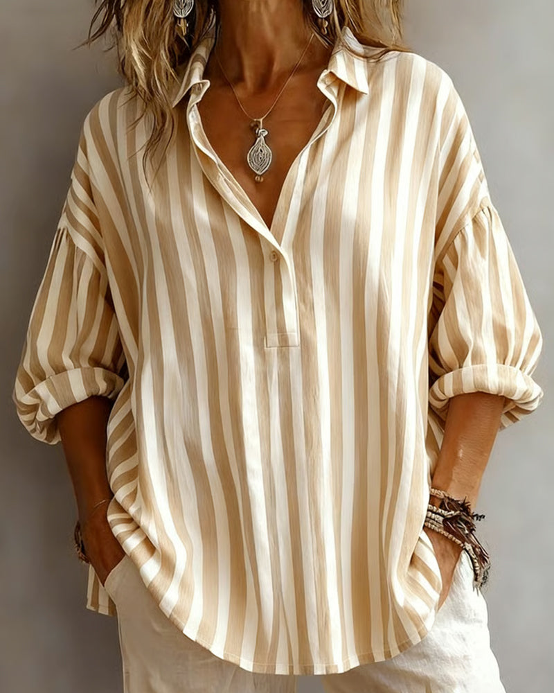 Jessy - Blusa holgada a rayas con cuello