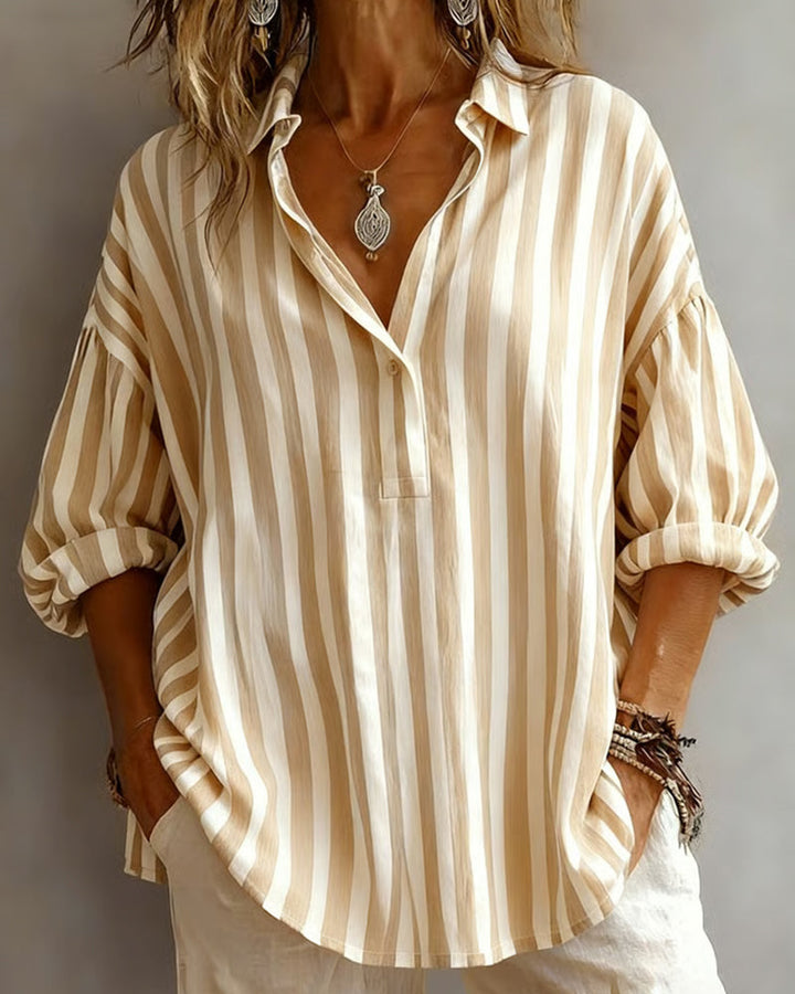 Jessy - Blusa holgada a rayas con cuello
