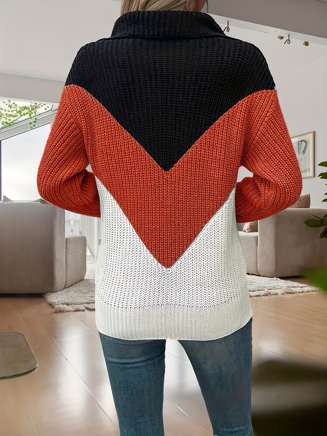 Fagina - Elegante Jersey De Punto Con Media Cremallera