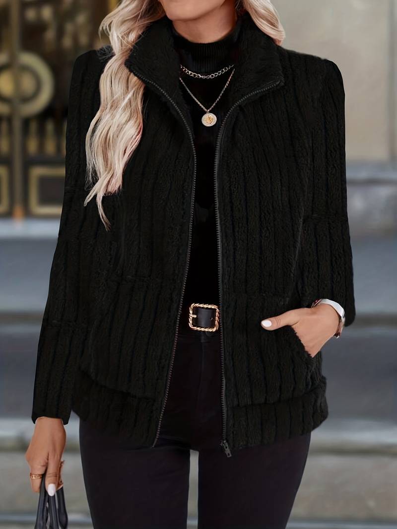 Zoharia - Elegante Chaqueta de Invierno de Manga Larga Con Bolsillo