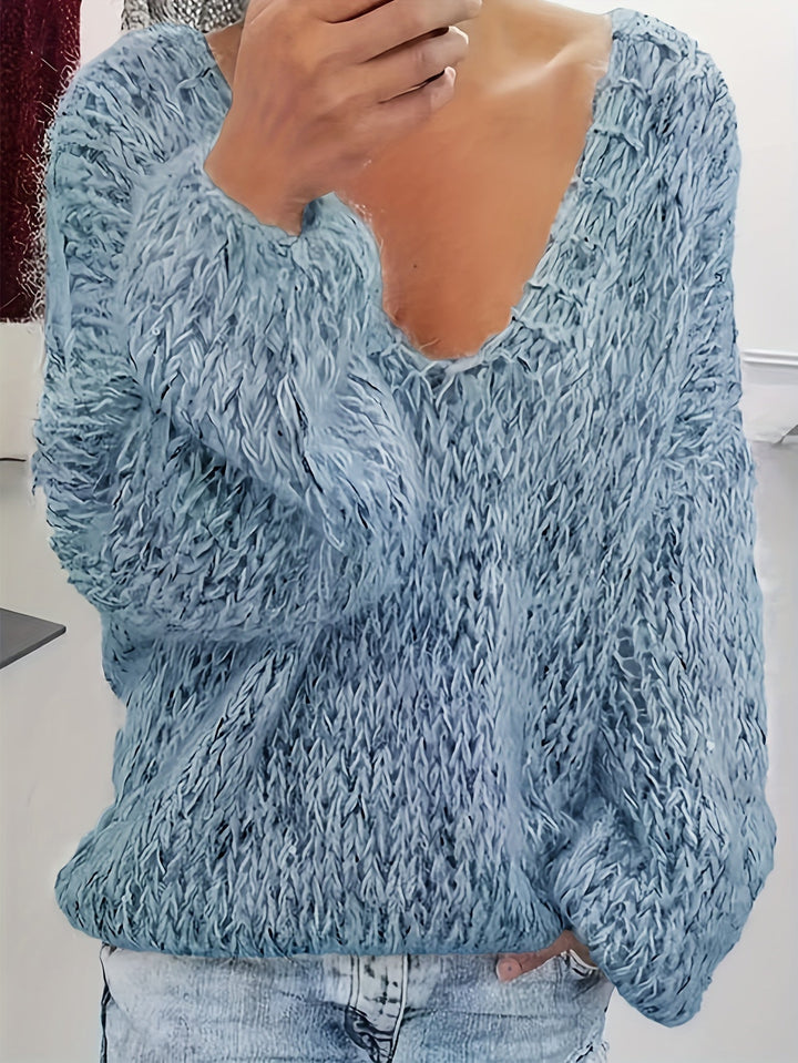 Vriona - Jersey De Manga Larga Con Cuello En V