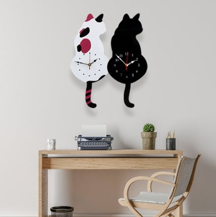 TailSpin - Reloj De Pared Cola Meneada De Gato