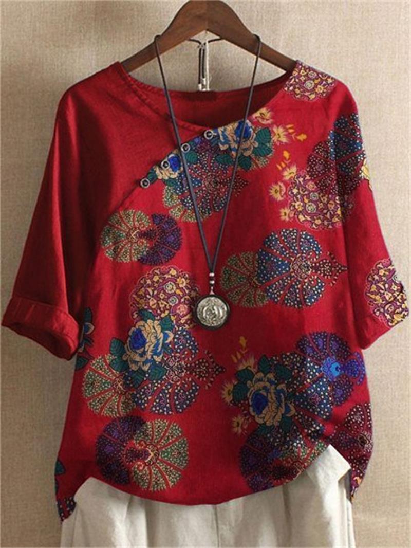 Hetty - Camisa De Manga Corta Con Botones y Estampado Floral