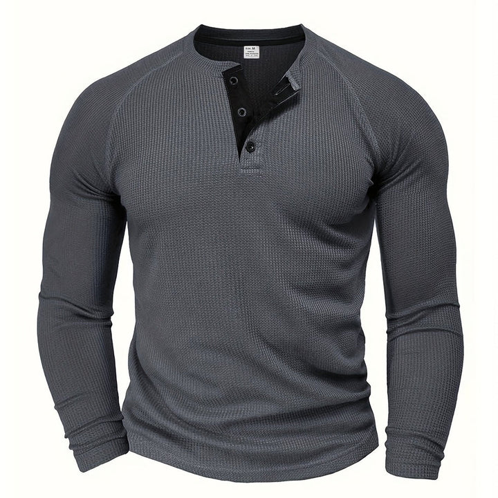 Jarik - Camiseta Henley De Manga Larga Con Textura