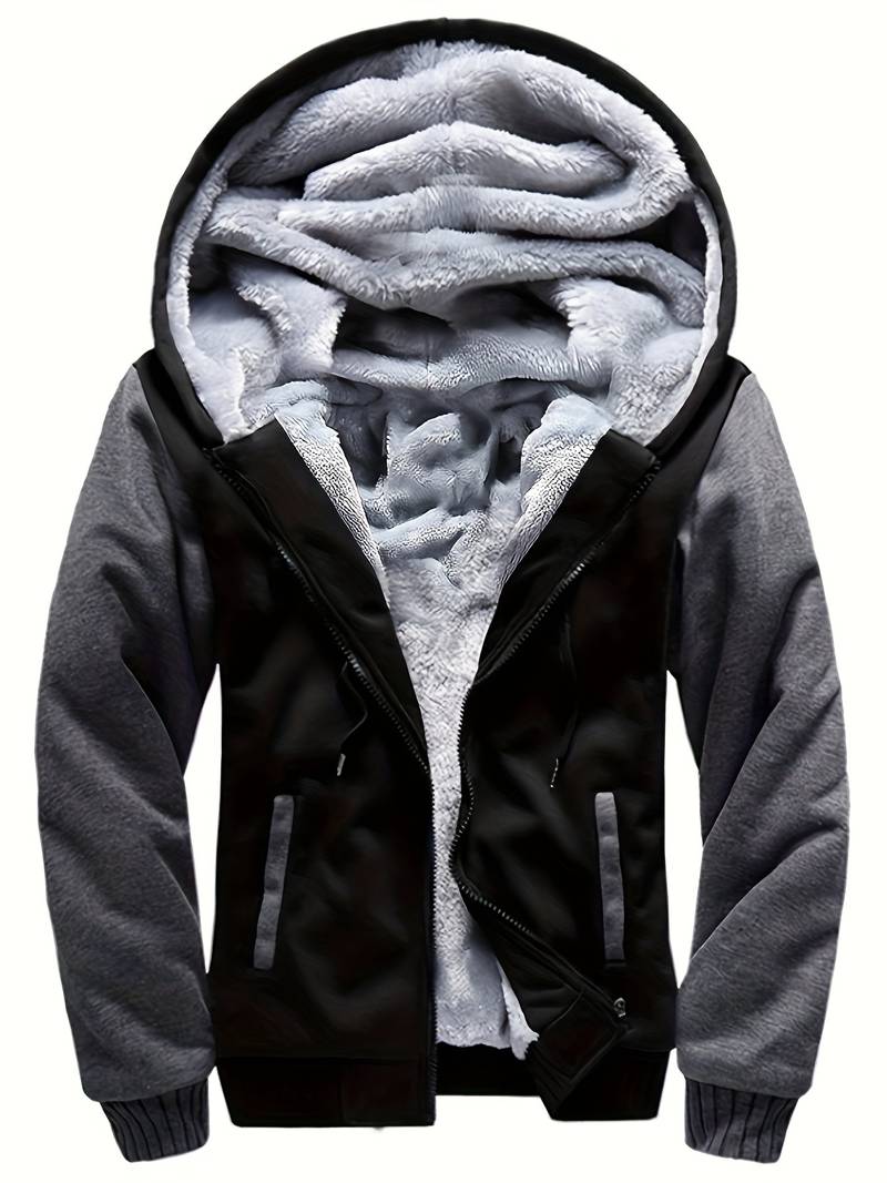 Oziel - Chaqueta Cálida De Forro Polar Con Capucha y Cremallera