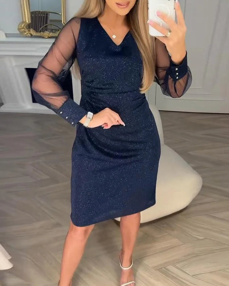 Irisa - Vestido Midi De Patchwork Brillante